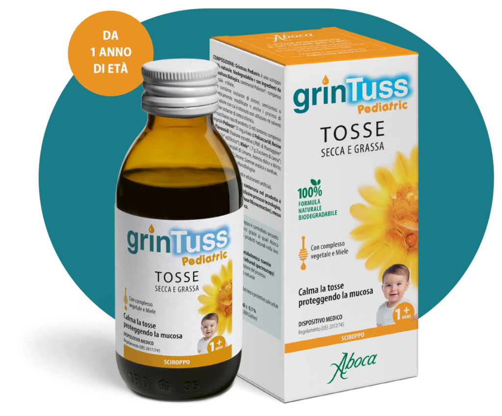 Aboca Grintuss Pediatric Toux Sèche et Grasse Sirop 128g - Enfant dès 1 an  - Archange-pharma